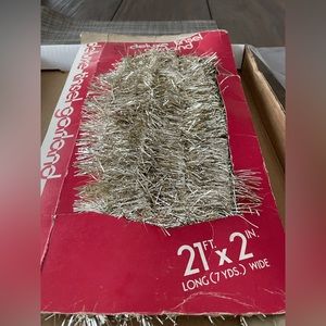 Vintage silver tinsel garland for the tree!